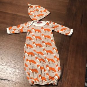 MILKBARN fox Gown with matching top not hat